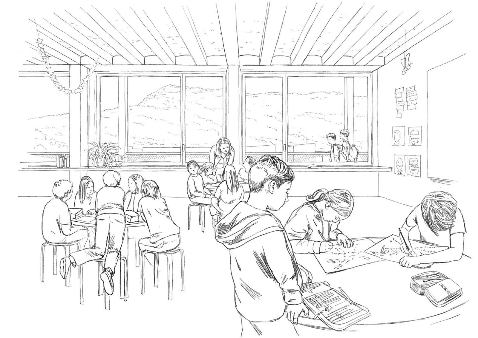 oculus-illustration-architektur-visualisierung-skizze-innenansicht-schulhaus-klassenzimmer