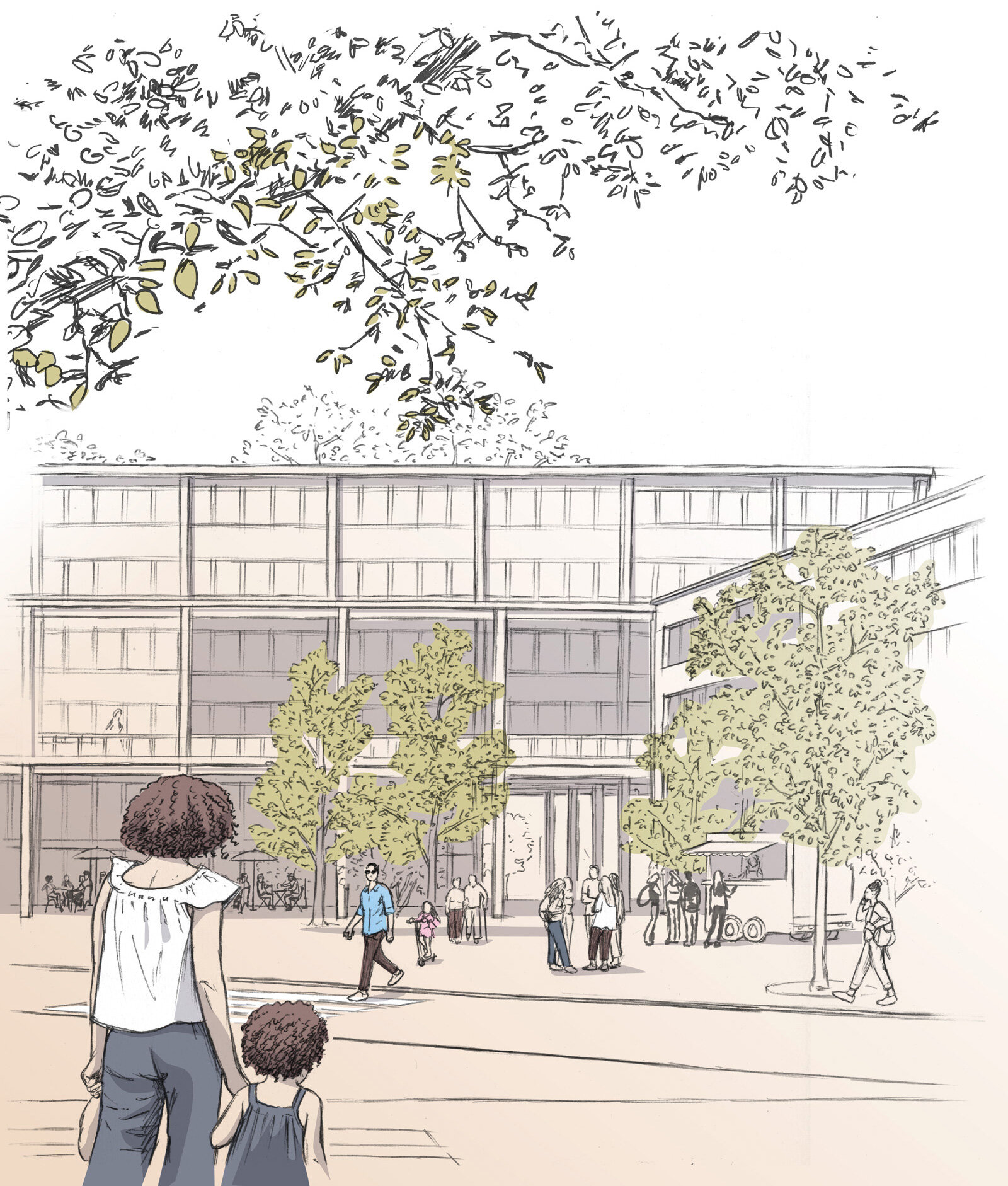 oculus-illustration-architektur-visualisierung-zeichnung-hrs-leepuent-duebendorf-szene