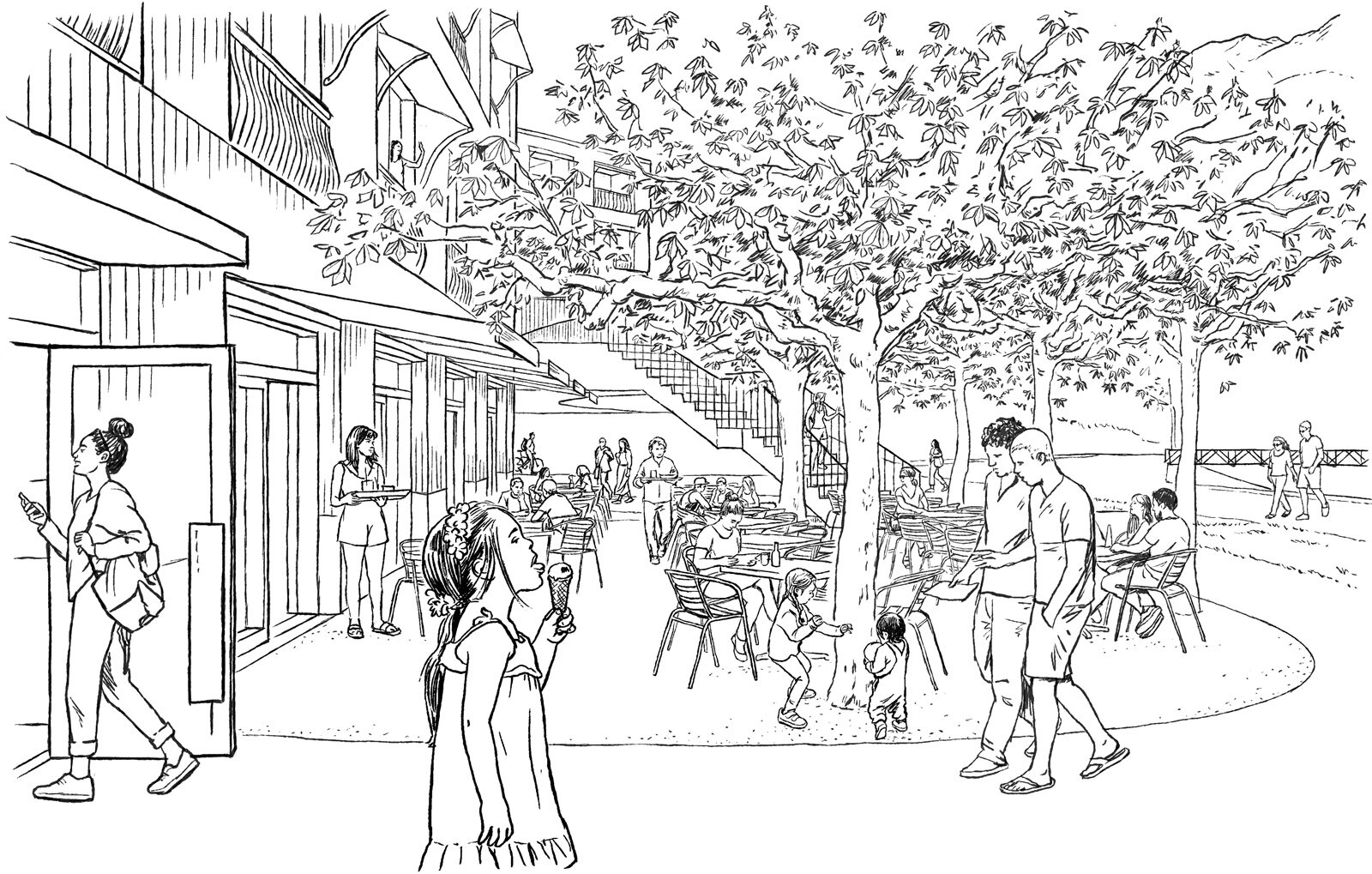 oculus-illustration-architektur-visualisierung-zeichnung-kitarchitects-hotel-rhodannenberg-selbstbedienung
