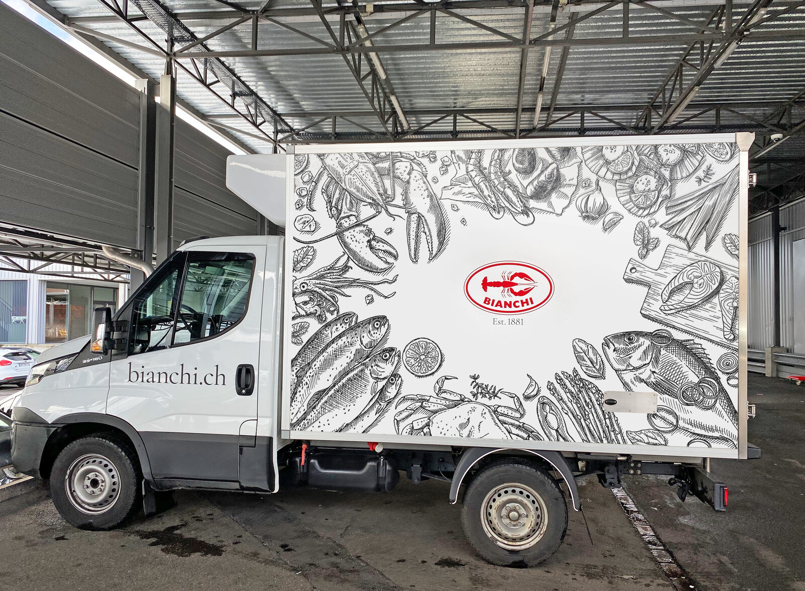oculus-illustration-bianchi-keyvisual-zeichnung-seafood-lieferwagen