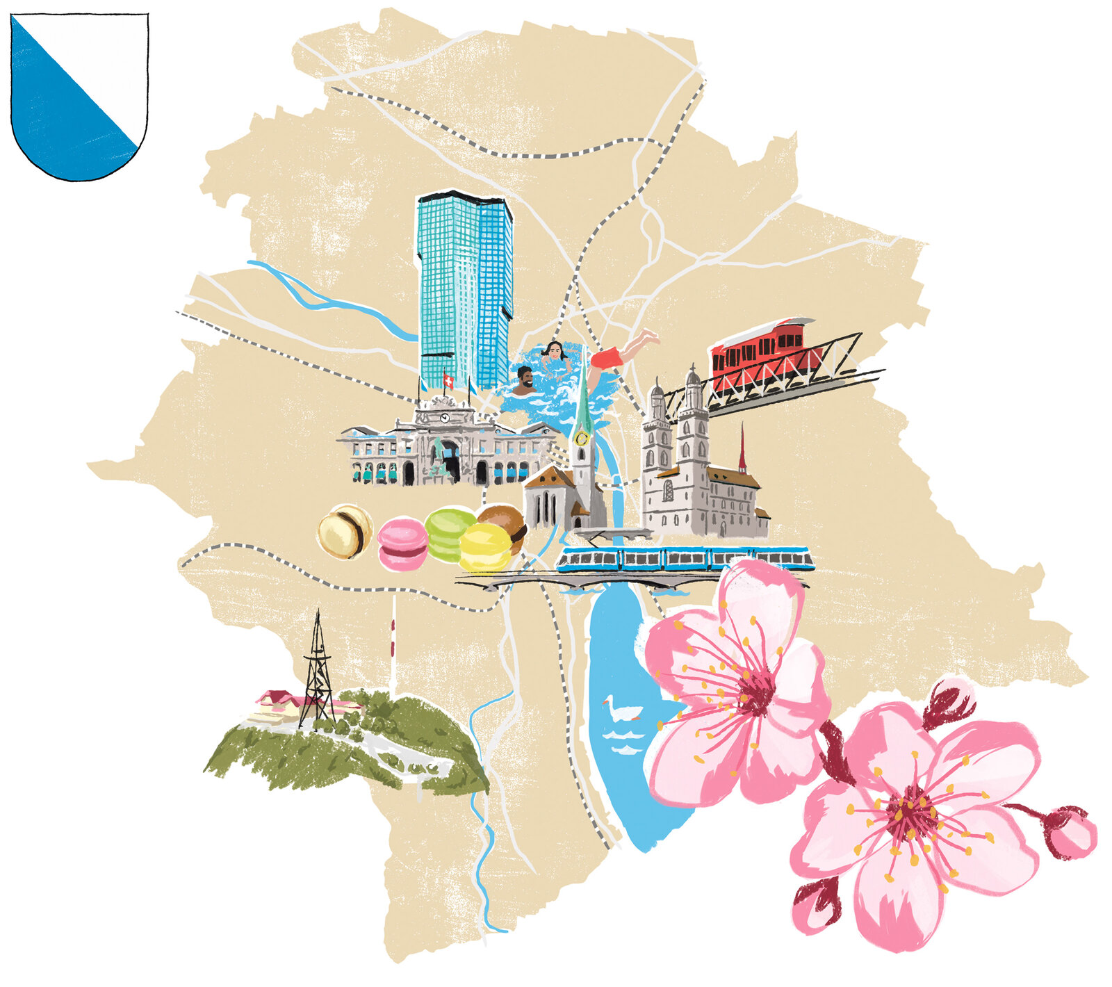 oculus-illustration-editorial-stadtplan-landmarks-zuerich