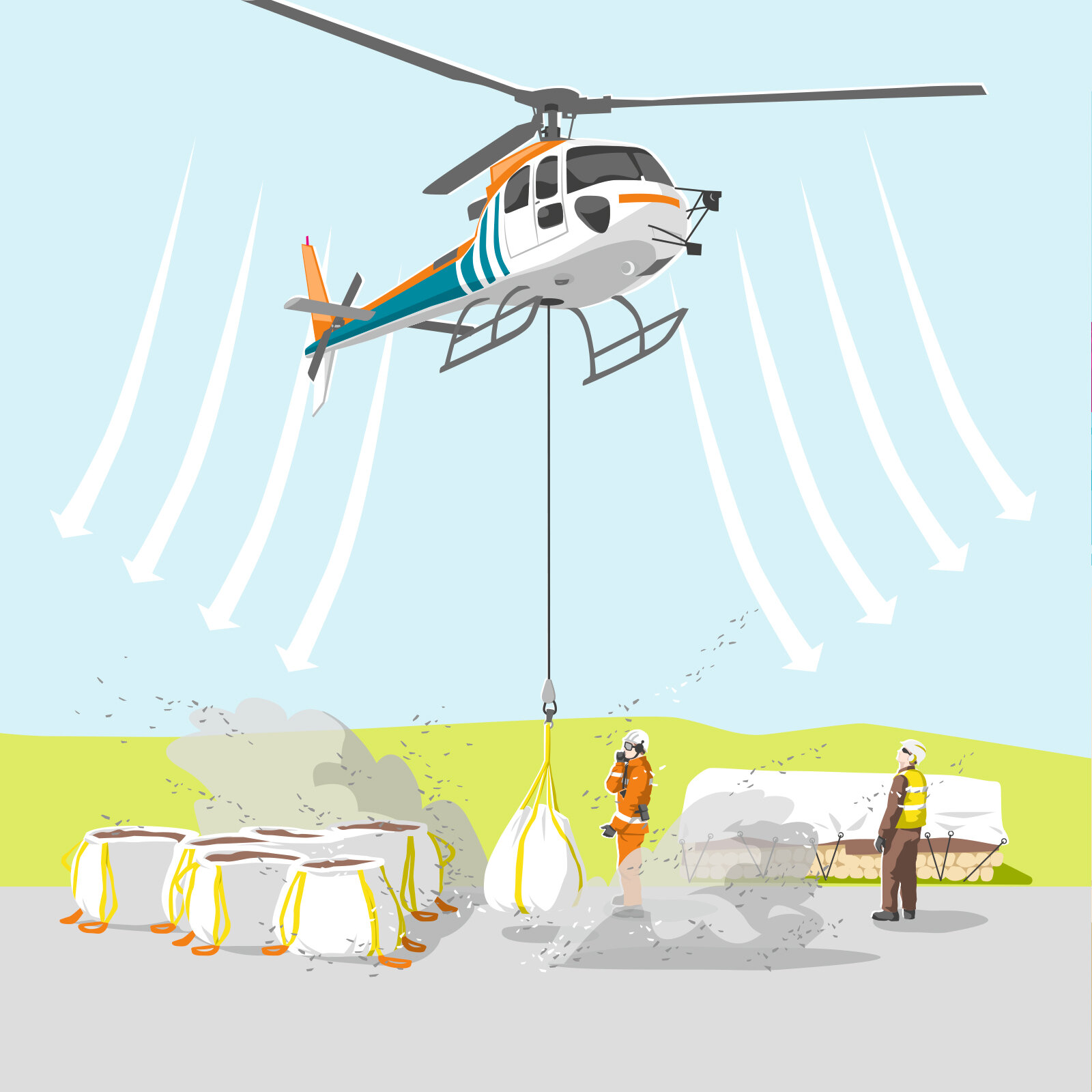 SUVA Helikopter Bodenpersonal