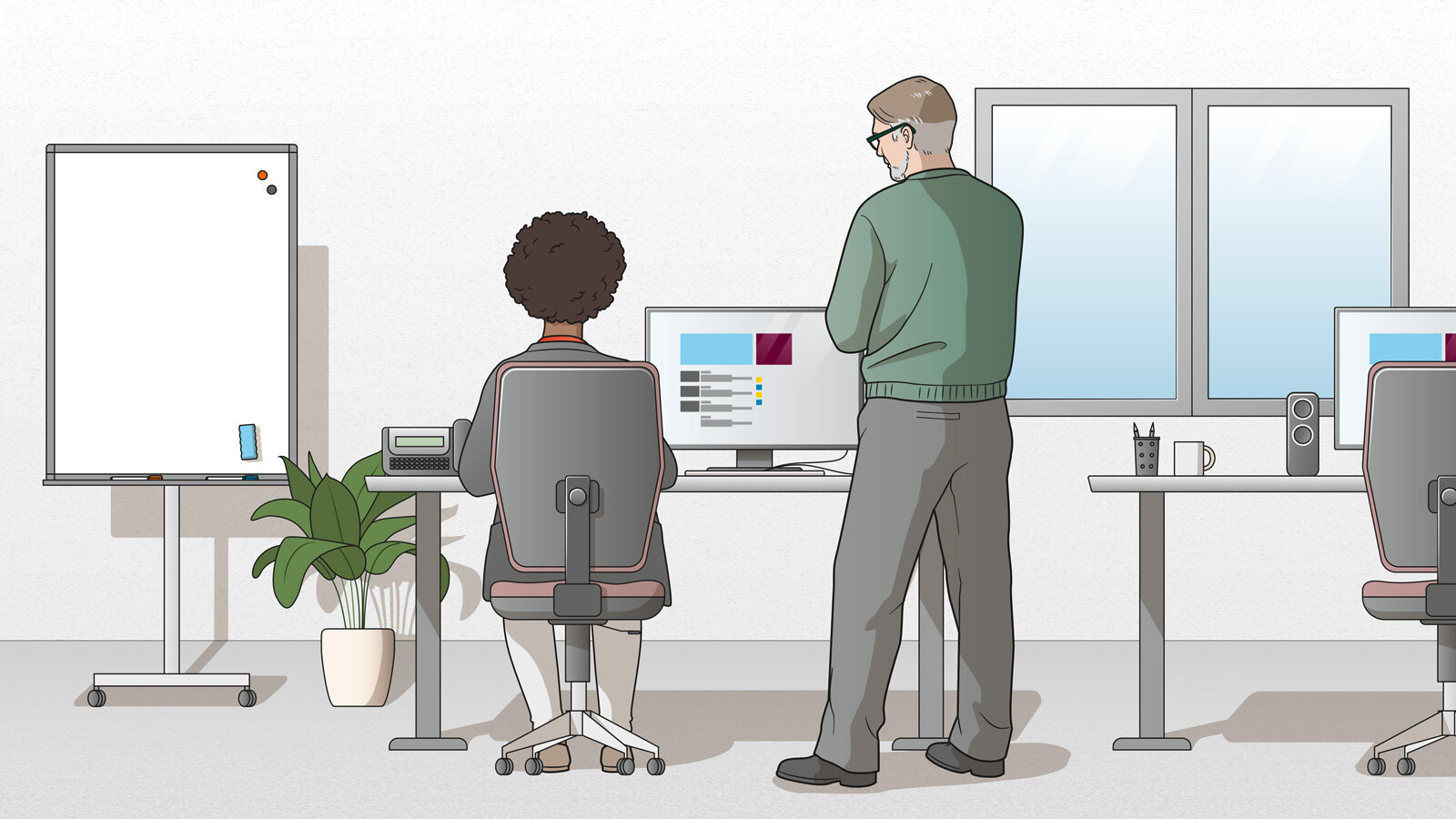 oculus-illustration-vektor-bkw-elearning-verhaltenscodex-buero-4